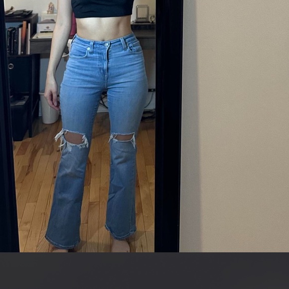 Levi's Denim - Levi's Light Blue Distressed Flare Jeans